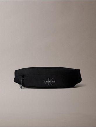 Calvin Klein Mens Bold Monologo Belt Bag - Black
