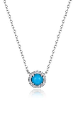 Lafonn Reconstituted Turquoise Halo Necklace at Nordstrom, Size 18