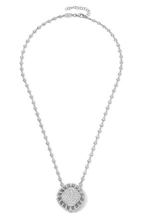 Mindi Mond Floating All Diamond Pendant Necklace in 18K White Gold at Nordstrom, Size 17