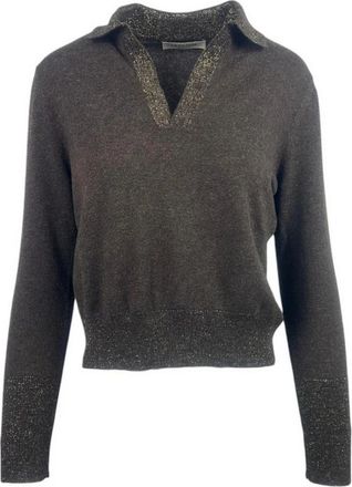 La Fileria Polo Trui - Dames - V-hals truien - Bruin - XS - Wol - Truien & Vesten