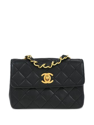 Chanel 1990 quilted shoulder bag - women - Lambskin - One Size - Black