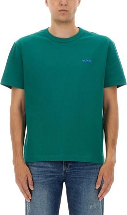 A.P.C. Green Logo Crew Neck T-Shirt