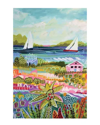 iCanvas Two Sailboats And Cottage I by Karen Fields Wall Art