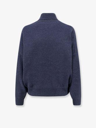 Brunello Cucinelli Womens Turtleneck Sweater Cashmere Blue