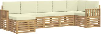 vidaXL Conjunto De Sof&aacute;s De Exterior 7 Uds. Blanco Y Crema Vidaxl