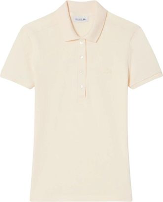 Lacoste Polo van stretch piqu&eacute; katoen - Dames - Polos - Geel - M - Katoen - Tops