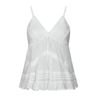 Neo Noir Tops, Dames, Wit, XL, Katoen, Evienne S Voile Top