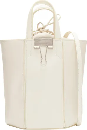 Off-white Off Virgil Abloh allen binder clip leather drawstring tote bag
