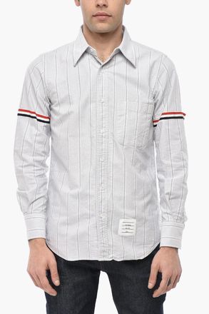 Thom Browne Camicia a Righe con Taschino e Colletto Button-Down Thom Browne