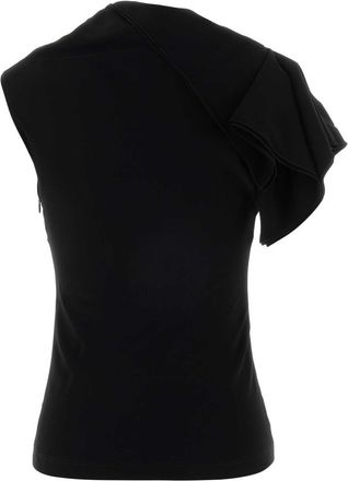 Loewe Womens Stretch Cady Top Black Viscose Elastane Blouses