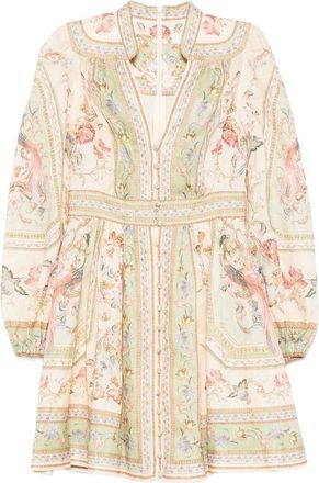 Zimmermann Roselight Floral-print Linen Mini Dress