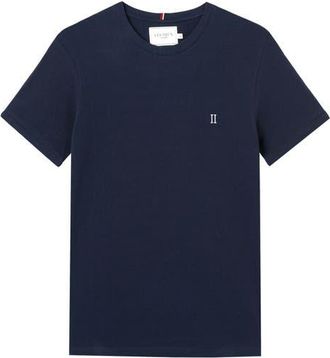 Les Deux Cotton Piqu&eacute; Crewneck T-Shirt in 4646-Dark Navy at Nordstrom, Size Xx-Large