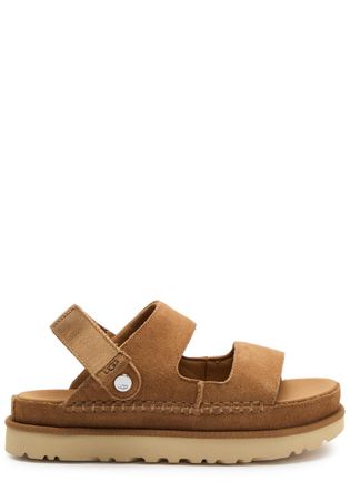 UGG Ugg Goldenstar Glide Suede Flatform Sandals - Brown - 7 (IT40/ UK7)