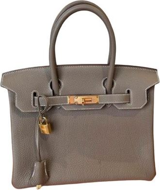 Herm&egrave;s Etoupe Togo Birkin 30 With Receipt Size 30