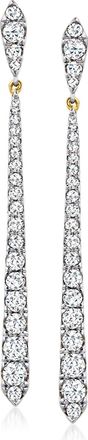 Ross-Simons Diamond Graduated Linear Drop Earrings in 14kt Yellow Gold