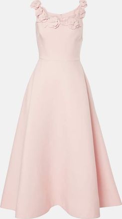 Valentino Crepe Couture floral-appliqu&eacute; midi dress