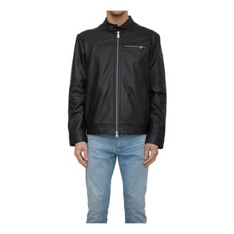 Peuterey Sportjas - Heren - Zomerjassen - Zwart - M - Leer - Jassen