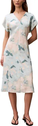 Calvin Klein Satin Print Midi Dress