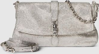 Gucci Aperitivo Crystal Medium Shoulder Bag, Silver, Leather
