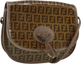 Fendi Pre-owned Cross Body Bags, female, Brown, Size: ONE SIZE Pre-owned Canvas Cross Body Bag