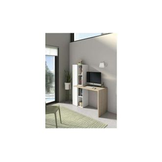 HERDASA Herdasa - Mesa Estudio Mod-gandia Acabado Roble/blanco, 52 X 133 X 149 Cm (fondo X Ancho X Alto)