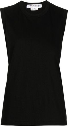 Comme Des Gar&ccedil;ons crew neck cotton vest top - women - Cotton - S - Black