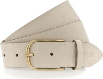 Mustang Lederg&uuml;rtel MUSTANG, Damen, Gr. 100, cream, Rindsleder, G&uuml;rtel Lederg&uuml;rtel, angerautes Leder, dezente Logopr&auml;gung, 3,5 cm breit