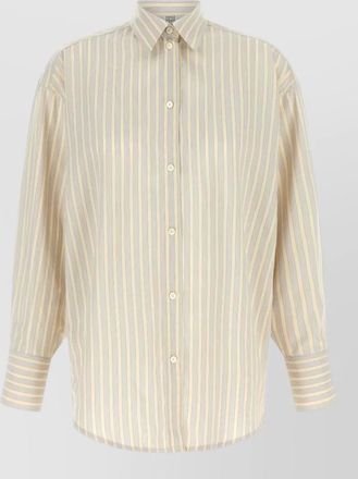 Toteme silk blend oversized striped shirt