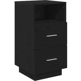 vidaXL Bedside Cabinet with 2 Drawers Black 36x36x68 cm Vidaxl