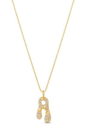 SHYMI Initial Retro Pendant Necklace in Gold at Nordstrom