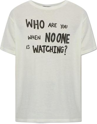 R13 T-shirt met print - Dames - T-shirts - Beige - M - Katoen - Tops