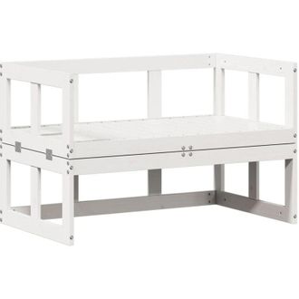 vidaXL Banco Sof&aacute; De Jard&iacute;n Extensible Madera Maciza De Pino Blanco Vidaxl
