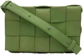 Bottega Veneta Pre-owned Leren Schoudertas - Dames - Vintage Schoudertas - Groen - ONE Size - Leer - Vintage