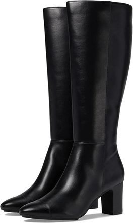 Anne Klein Womens Anne Klein Sawyer Boot Black Almond Toe Block Heel Knee High ZAP1726
