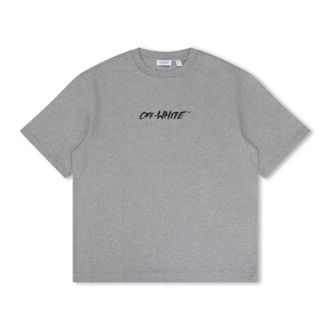 Off-white Mens Chalk Arrow Skate Fit Tee In Heather Grey