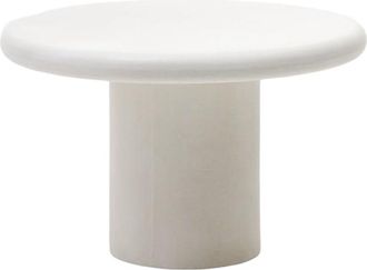 K Home Runder, hochwertiger In-/Outdoor Esstisch Addaio aus weissem Zement, ø 120 cm