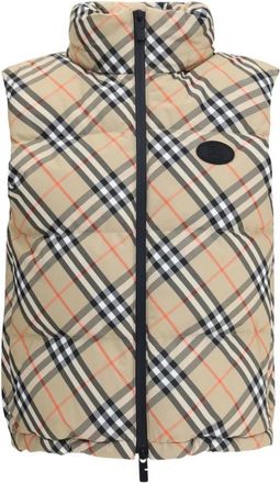 Burberry Check Vest Down Jacket - Dames - Bodywarmers - Veelkleurig - L - Polyester - Jassen