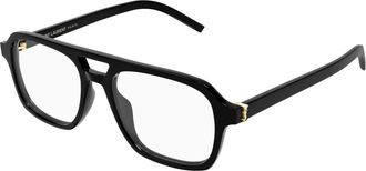 Saint Laurent Aviator Optisch Montuur - Dames - Brillen - Zwart - 53 MM - Accessoires