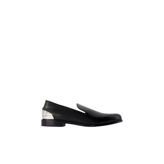 Alexander McQueen Loafer met metalen hak - Heren - Schoenen - Zwart - Maat: 39 EU Leer