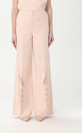 Twinset Pantalone Twinset in misto lino con ricami
