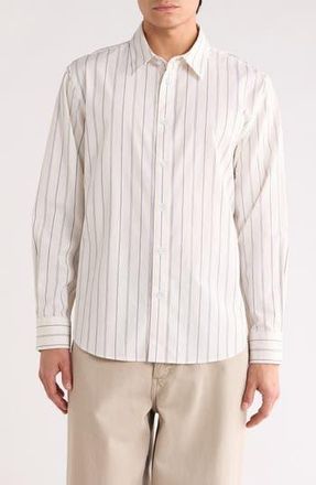 Rag & Bone Griffin Stripe Button-Up Shirt in Ivory Stripe at Nordstrom Rack, Size Xx-Large