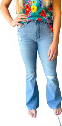 Kancan Charli Flare Jeans In Light Wash