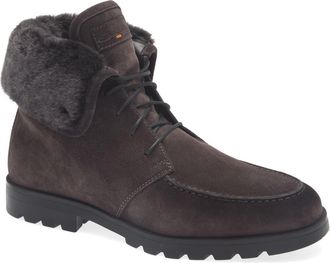 Santoni Genuine Shearling Lace-Up Boot in Grey at Nordstrom Rack, Size 12