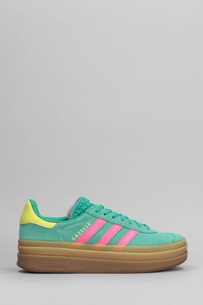 adidas Gazelle Bold Sneakers In Green Suede