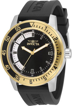 Invicta Specialty 34097 Heren Horloge - Quartz Uurwerk - Roestvrij Staal met zwarte Wijzerplaat - 45mm