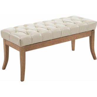 Clp Panca design RAMSES in similpelle e legno chiaro antico crema 100 cm