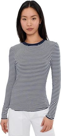 Splendid Bamboo Long Sleeve T-Shirts Womens T Shirt Navy/White : LG (Womens 10-12), Elastane/Polyester/Viscose