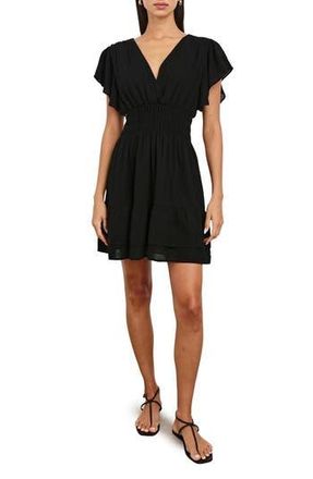 Rails Kimora Smocked Waist Linen Blend Dress in Black at Nordstrom Rack, Size X-Small