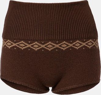 Magda Butrym Jacquard wool shorts