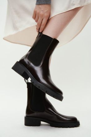 H&M Chelsea Boots in Dark Brown at Nordstrom, Size 6